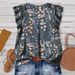Women's Summer V Neck Blouse Printed Casual Shirt Cross Border New Arrival 2026 in Stock_ecoleips.com