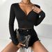 Voya Hot Selling Women's Clothing V-neck Long Sleeved T-shirt For Spring And Summer, Niche, Minimalist Design, Slim Fit Top For Women_ecoleips.com