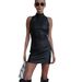 Slim-Fit PU Leather Mini Dress Sexy Bodycon Clubwear for Women in Black And Color Options_ecoleips.com