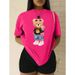 Women's Clothing Cotton T-Shirt With Cartoon Bear Pattern Short Sleeve Women's Top_ecoleips.com