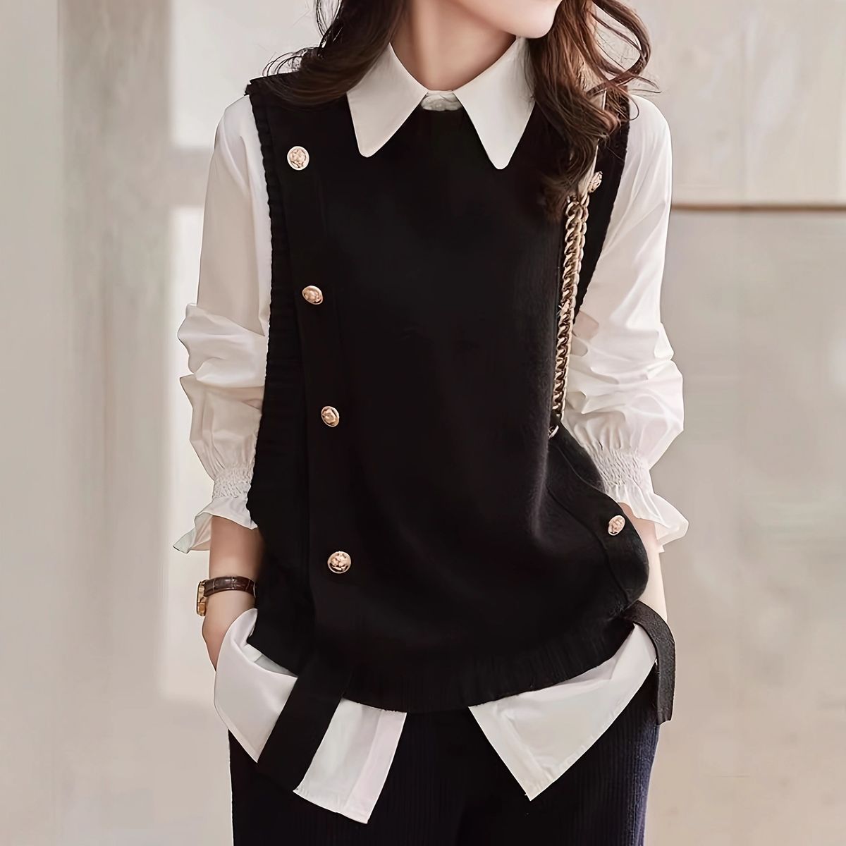 Women's Clothing Women's Casual Knitted Vest Top Sweater Stylish Knitwear For Ladies Long Sleeve For Formal & Casual For Women_ecoleips.com