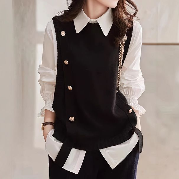Women's Clothing Women's Casual Knitted Vest Top Sweater Stylish Knitwear For Ladies Long Sleeve For Formal & Casual For Women_ecoleips.com