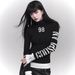 Women's Slim Fit Mock Neck Long Sleeve Top, Printed Letter Streetwear Base Layer Shirt, Sexy Chic Essential_ecoleips.com