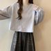 European American Style Simple Solid Color Round Neck Long Sleeve Sweatshirt For Women, Thin, Spring And Autumn Wear,_ecoleips.com