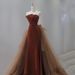 Maillard Color Fishtail Strapless 2026 Spring Engagement Wedding Bride's Toast Female Host Evening Dress_ecoleips.com