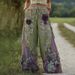 Elegant 3D Floral Print Straight Leg Women's Trousers Independent Website Foreign Trade Cross Border Fashion Bottoms_ecoleips.com