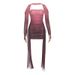 Draped Halter Dress Set – Crisscross Back & Flowing Scarf (S-L, 7 Colors) Breathable Zones No-Slip Neckline_ecoleips.com
