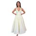 2024 New Summer French Style Elegant Fashion Halter V Neck Waist Cinched Big Swing Dress For Women_ecoleips.com