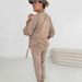 Women's Knit Tracksuit Set With 3D Letter Print Long Sleeve Top And Cropped Pants - Comfortable Polyester Lounge Wear For Casual Outings_ecoleips.com