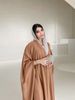 Verve 2025 Spring Summer New Arrival Muslim Coat Fashion Soft Light Forging Batwing Sleeve Abaya Women Clothing_ecoleips.com