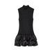 Women's Clothing High Neck Sleeveless Lace Patchwork Dress Slim Fit Short Fashionable Design For Spring/Autumn Summer_ecoleips.com