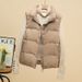 Women's Quilted Sleeveless Vest Jacket - Winter Puffer Gilet With Stand Collar, Fashionable Waistcoat For Casual Outfits (Black, Beige, Khaki, Red)_ecoleips.com