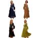Autumn New Women's V Neck Dress Lace Mesh Embroidery Patchwork Faux Two Piece Long Cross Border Dress_ecoleips.com