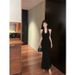 Socialite Style Chain Halter Strap Evening Camisole Women's Summer Pure Desire Sexy Backless Waist-Cinching Dress_ecoleips.com