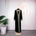 New Muslim Dress Fashion Slim Fit Rhinestone Long Sleeve Robe Two-Piece Set_ecoleips.com
