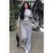 Women's Casual Hooded Pantsuit European And American Style Long Sleeved Jacket Coat With Zipper Pockets_ecoleips.com
