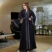 Cardigan Arab Robe European And American Cross-Border Plus Size Women's Bell Sleeve Long Dress 8840_ecoleips.com