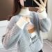 Women's Semi-Turtle Neck Mink Velvet Sweater Loose Knit Top For Autumn Winter Fashion Casual Chic_ecoleips.com