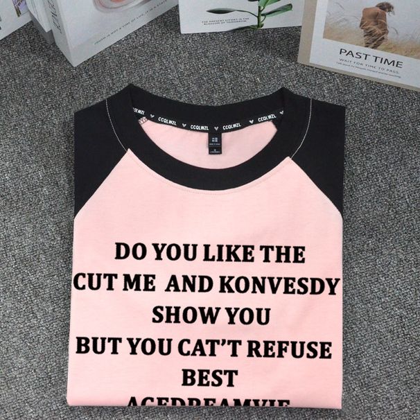 Women's Color Blocked Raglan Sleeve T-Shirt Off-Shoulder Short Sleeve Summer 2024 American Retro Style Inner Layer Top_ecoleips.com