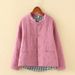 girl Retro Button For Women Winter Linen Chinese Style Loose Thin One-Piece Cotton Padded Jacket_ecoleips.com