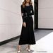 Women's Round Neck Beaded Long Sleeved Knit Dress Slim Fit Fashionable Autumn Winter New Style_ecoleips.com
