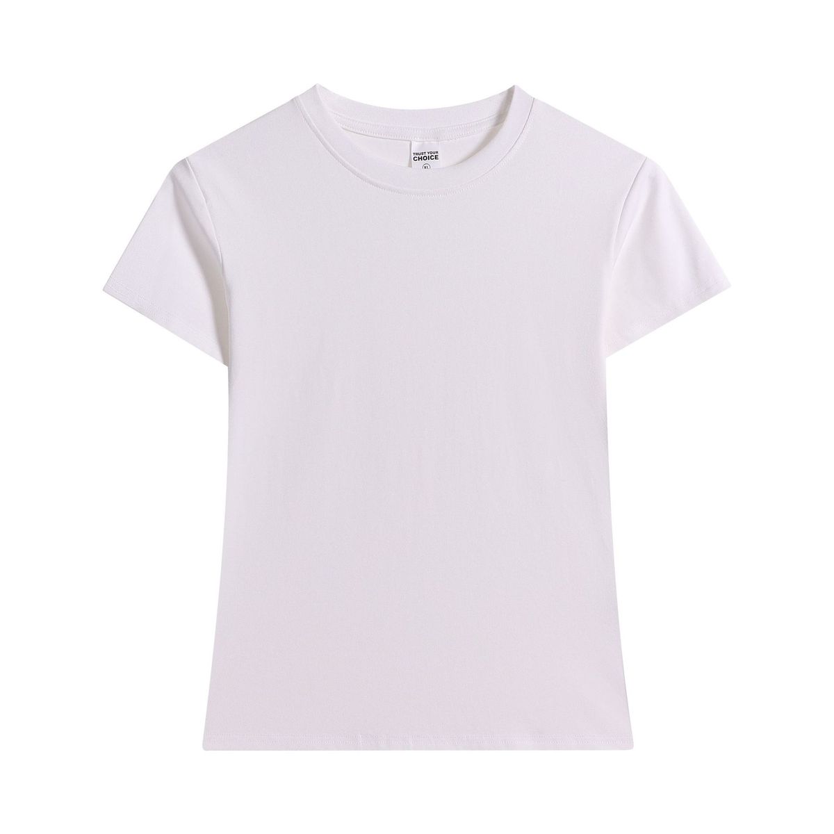 French Crew Neck Front Shoulder Short Sleeve T-Shirt Women's Summer Short Elastic Slim Spice Girl Skinny Short Top_ecoleips.com