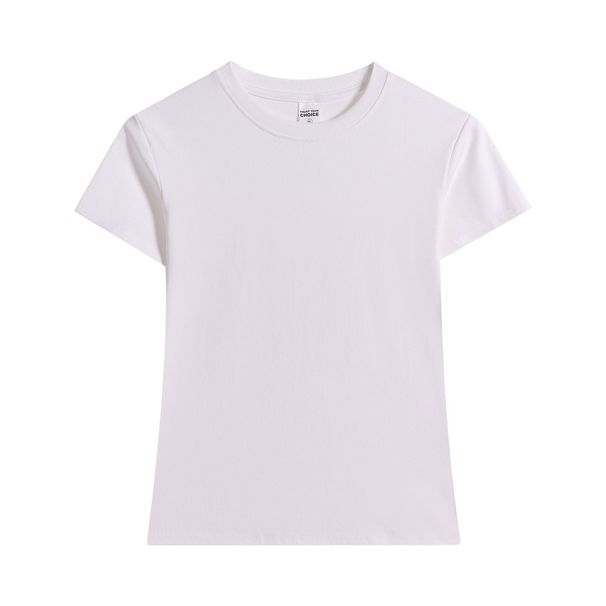 French Crew Neck Front Shoulder Short Sleeve T-Shirt Women's Summer Short Elastic Slim Spice Girl Skinny Short Top_ecoleips.com