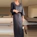 Women's Clothing solid color simple casual style skirt temperament two piece suit_ecoleips.com