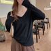 Women's Premium Modal Long Sleeve T-Shirt V-Neck Slimming Loose Fit Base Layer Top For Autumn Winter Wear_ecoleips.com