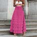 New French long skirt for women autumn European and American temperament elegant solid color high waist mesh cake skirt puffy skirt_ecoleips.com