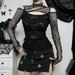 Unique Women's Slim Fit Long Sleeved Top CF23498 Dark Style Sexy Mesh Ripped New Autumn Clothing_ecoleips.com