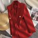 Women's Clothing Spring/Autumn Women's Korean Style Long Sleeved Suit Jacket Simple Elegant Fashionable Design Yellow Outerwear_ecoleips.com