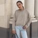 Women's Chunky Knit Sweater – Oversized Short-Sleeve Pullover For Fall (M/L, Black/White/Beige/Gray/Olive/Pink/Wine Red)_ecoleips.com