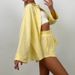 Women's Clothing Pure Cotton Long Sleeved Commuting Solid Color Shirt Shorts Casual Suit_ecoleips.com