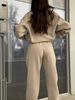 K New Fashion Zipper Collar Solid Color Casual Two Piece Set_ecoleips.com