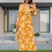 Women's Plus Size Elegant Floral Dress Long Sleeve V‑Neck With Adjustable Tie‑Up Waist‑Cinch Design_ecoleips.com