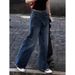 plus Size High-Waisted Slimming Denim Jeans Retro Style 2025 Autumn New Fashion Casual Wide Leg Long Pants for Women_ecoleips.com