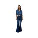 European And American Retro Washed Flared Jeans For Women, Casual Straight-leg Denim Pants,_ecoleips.com