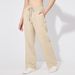 Summer Elastic Waist Pocket Strap Casual High Waist Wide Leg Women's Pants_ecoleips.com