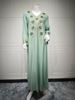 AB429 Women's Muslim Clothing Elegant Pullover Embroidered Dress Robe New Style_ecoleips.com