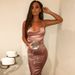 Women's Clothing Summer Silk Solid Color Halter Neck Backless Thin Strap Hip Skirt Sexy Dress Women's Clothing_ecoleips.com