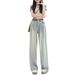 Aria Basics American-style Wide-leg Jeans For Women, New High-waisted Slimming Loose Pleated Casual Straight-leg Pants With A_ecoleips.com