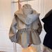 Oversized Utility Jacket – Drawstring Waist, Hooded Cropped Trench Coat (S-3xl, Khaki/Black) Detail-Driven_ecoleips.com