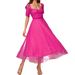 Women's Clothing New Solid Color Elegant Slim Long Summer Solid Color Long Dress_ecoleips.com