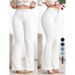 European American Style Women's Stretch Slim Fit Flared Jeans High Waist Hip Lifting Slightly Flared Pants_ecoleips.com