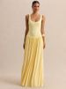 Mozision U Neck With Scarf Backless Sexy Maxi Dress Women Elegant Sleeveless Bodycon Pleated Club Party Long Dress Female_ecoleips.com