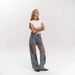 Women's Clothing Retro Straight Pants Hollow Texture Niche Design Gradient Jeans Loose Wide Leg Trousers Ins_ecoleips.com