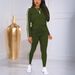 Aria Basics Aria Basics European American Cross-border Independent Website Casual Sports Suit, Women's Round-neck Long-sleeve Striped Top And_ecoleips.com