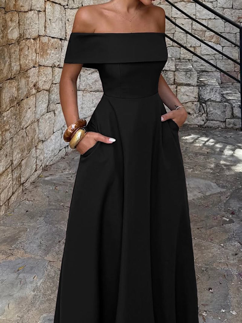 Women Stylish Strapless High Waist Long Dress Dating Vacation Evening Wedding Outfit_ecoleips.com