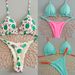 2025 New European And American Style Nylon Heart Bikini Set Solid Color Low Waist Tie-Up Women's Swimwear_ecoleips.com
